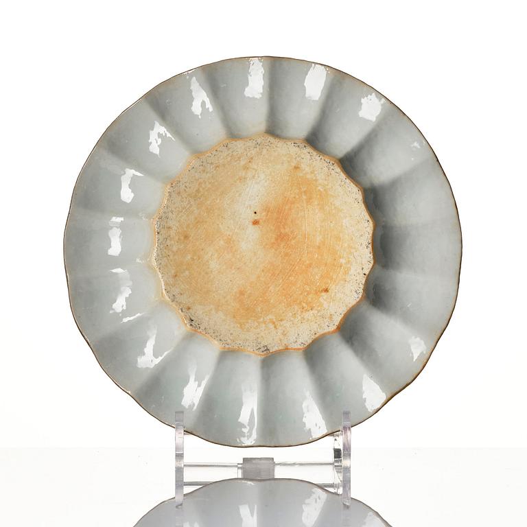 A Chinese blue and white 'pomegranate' tureen with cover and stand, Qing dynasty, Qianlong (1736-95).