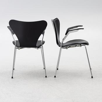 Arne Jacobsen, a set of 6 armchairs, "The Seven", Fritz Hansen, Denmark, 2006.