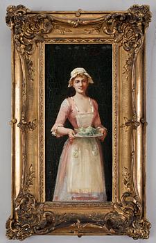 GUSTAVE JEAN JAQUET, tillskriven, olja på pannå. Otydl sign.