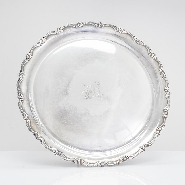 A silver tray, manufacturer Kultakeskus, Hämeenlinna, Finland 1963.