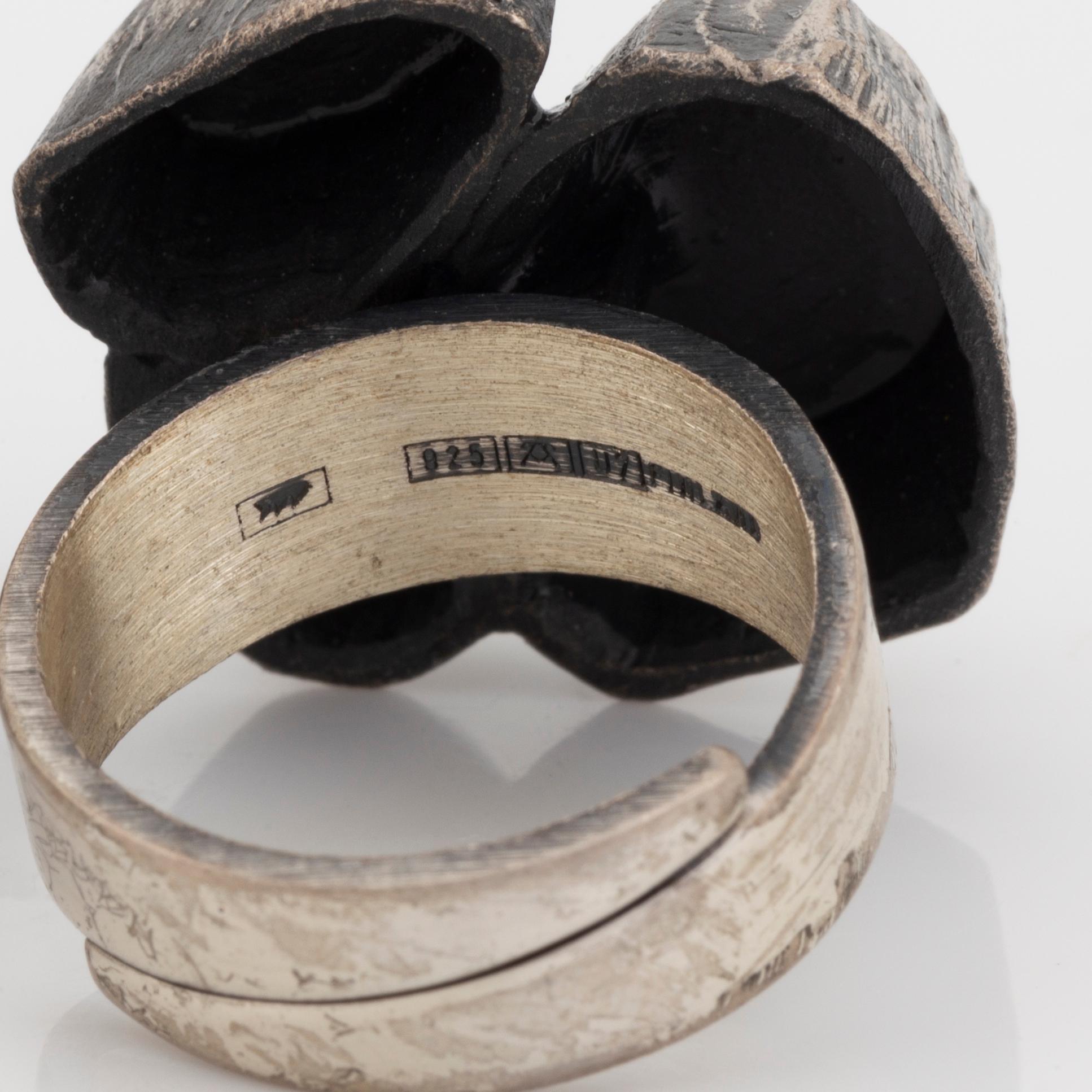 Kultasepät Sten & Laine, bracelet and two rings, silver.
