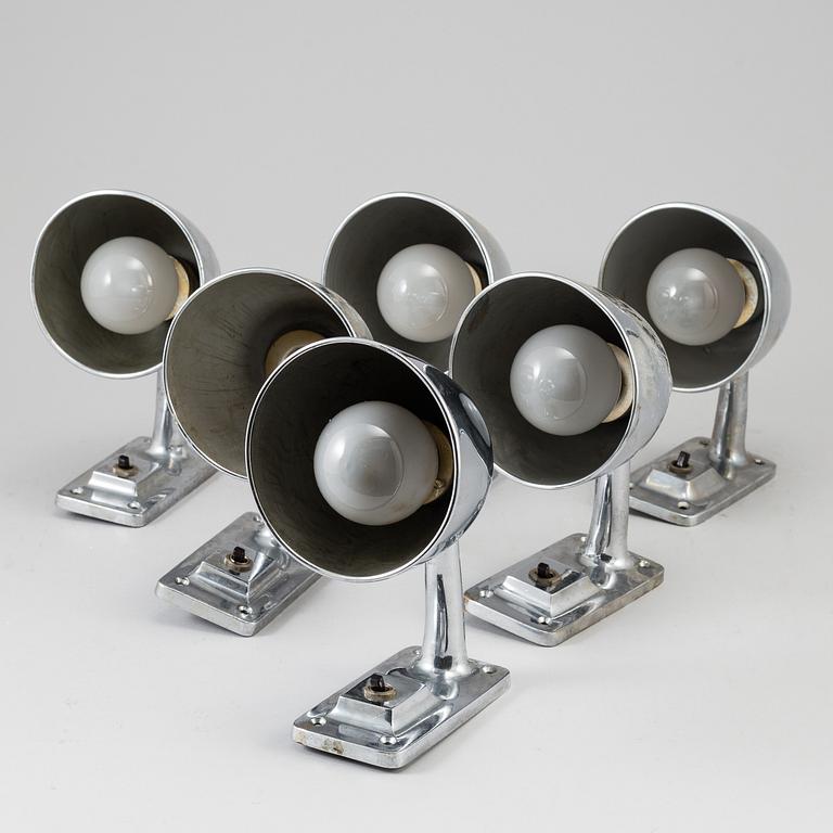 6 20th century wall lights.