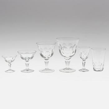 GLASSERVIS, 56 delar, Elis Berg glas, Kosta, 1930/40-tal.