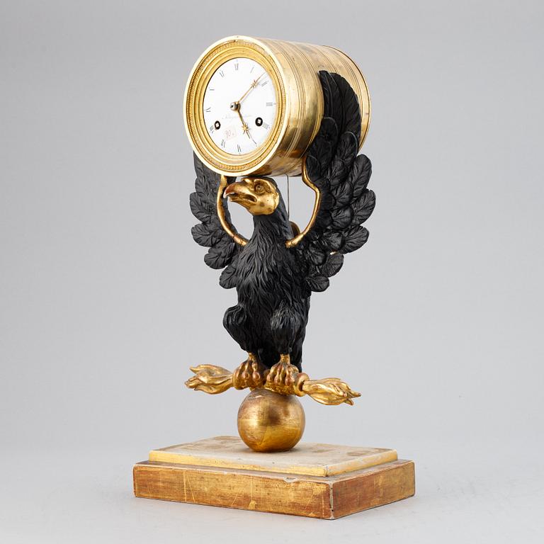 An empire mantel clock by Jacob Holmgren (Stockholm 1811-1837).