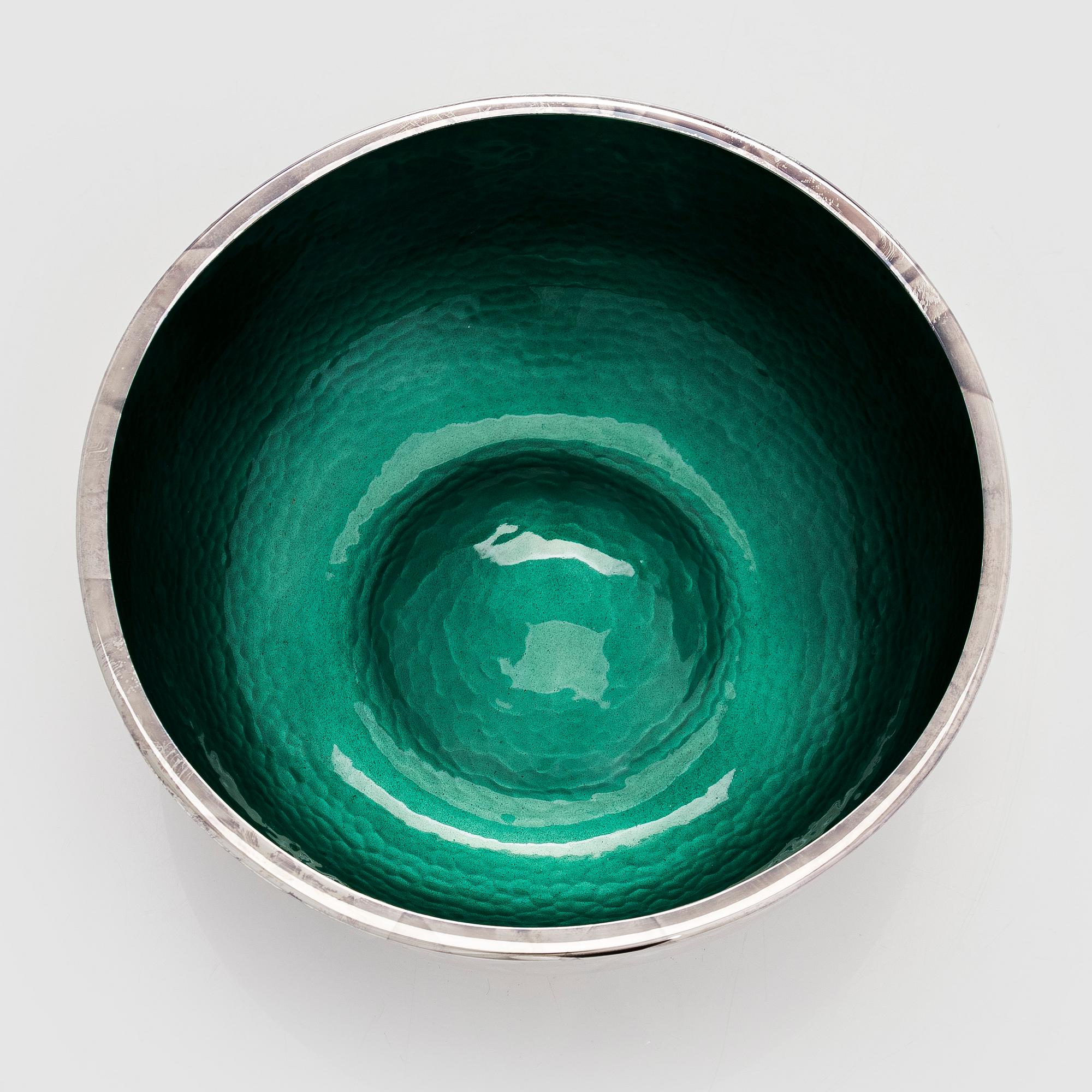 A sterling silver and enamel bowl, maker's mark of A. Tillander, Turku 2005.
