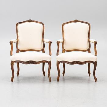 Armchairs, a pair, Rococo, 18th century.