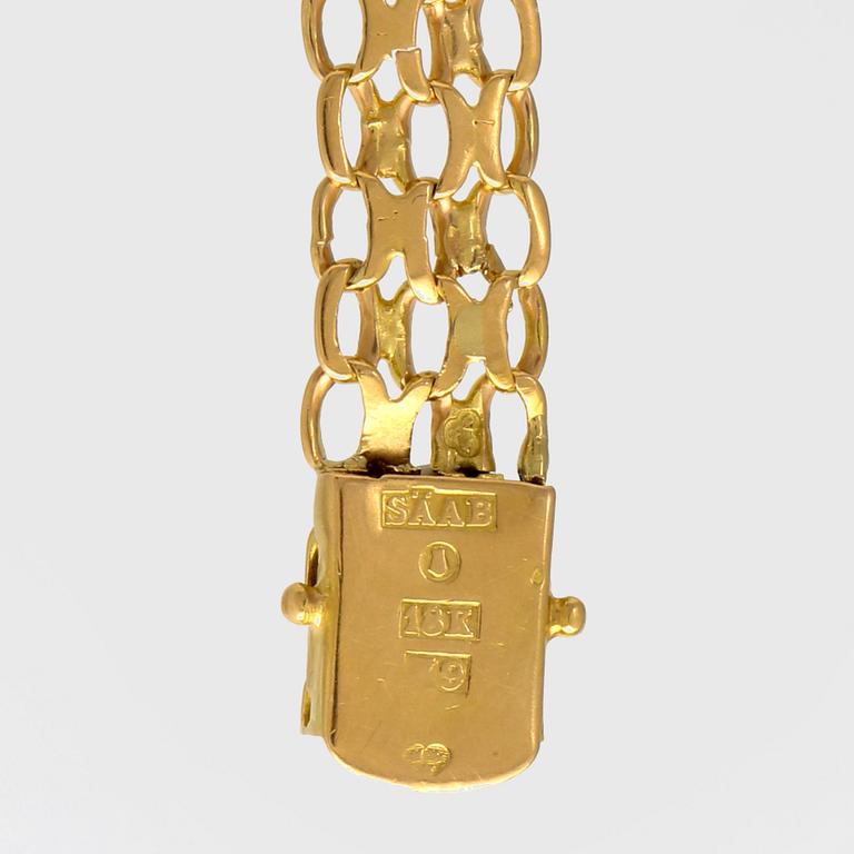 Bracelet 18k gold, 23,8 g, approx 21 x 1 cm.