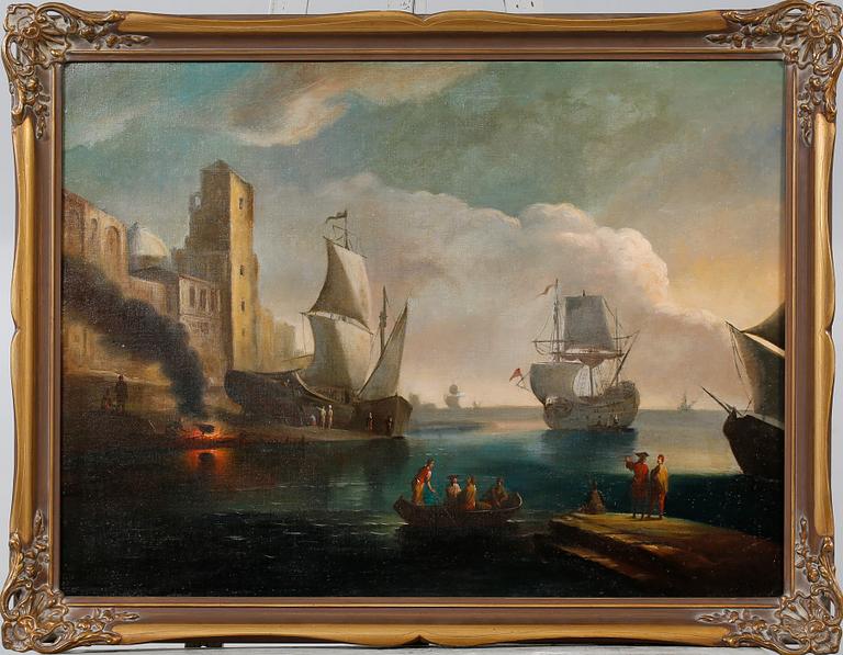 OKÄND KONSTNÄR, olja på dubblerad, duk, 1700-tal.