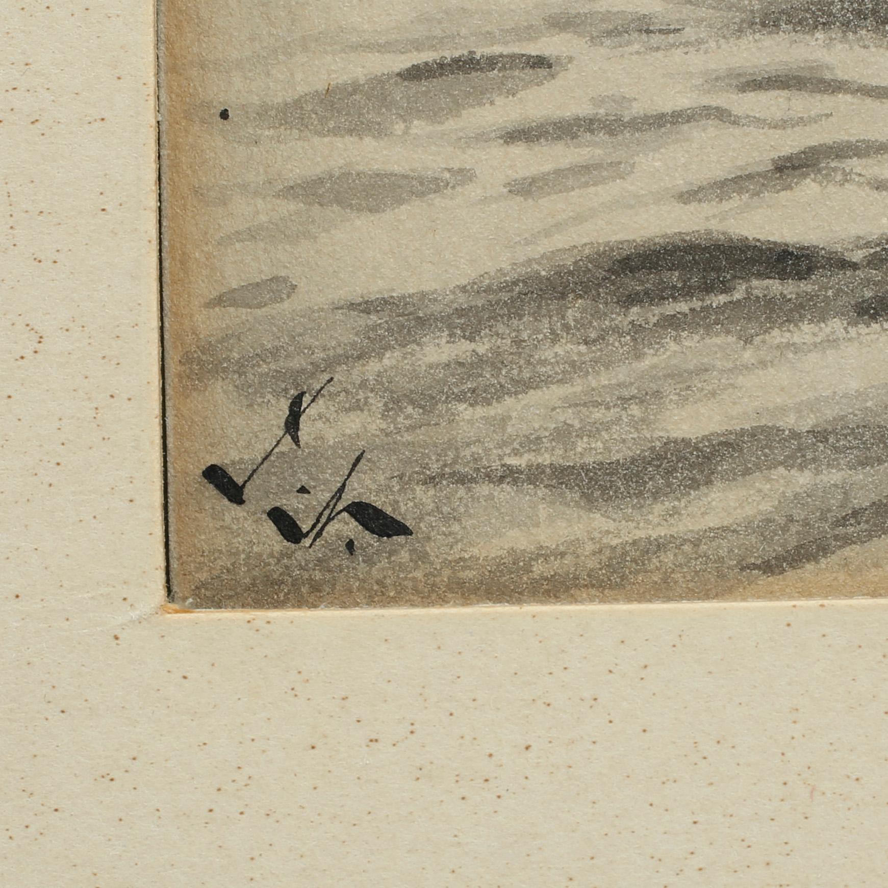 JENNY NYSTRÖM, akvarell med täckvitt, monogramsignerad.