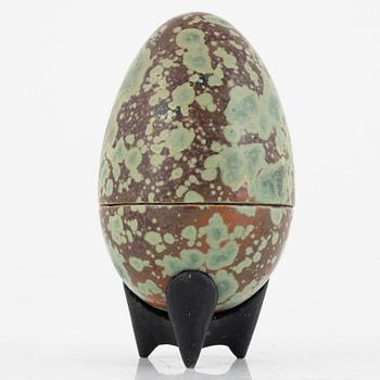 Hans Hedberg, a faience sculpture of an egg, Biot, France.