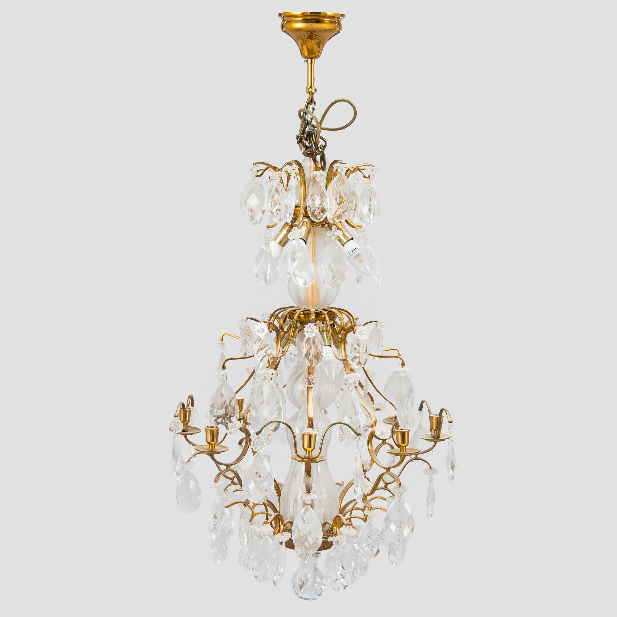 A baroque style chandelier, second half of the 20th century.
