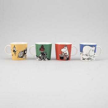 Muminmuggar, 4 st, porslin, Moomin Characters/Bulls, Arabia, Finland, 1991-2013.