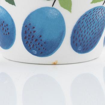 Stig Lindberg, tekoppar med fat, 12 st,   benporslin, "Prunus", Gustavsberg.