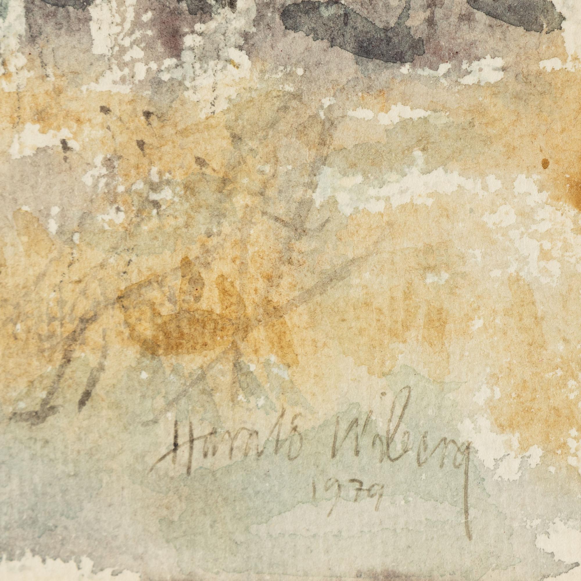 Harald Wiberg, akvarell, signerad, och daterad 1979.