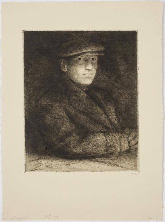 AXEL FRIDELL, torrnål, London-Stockholm 1927, signerad.