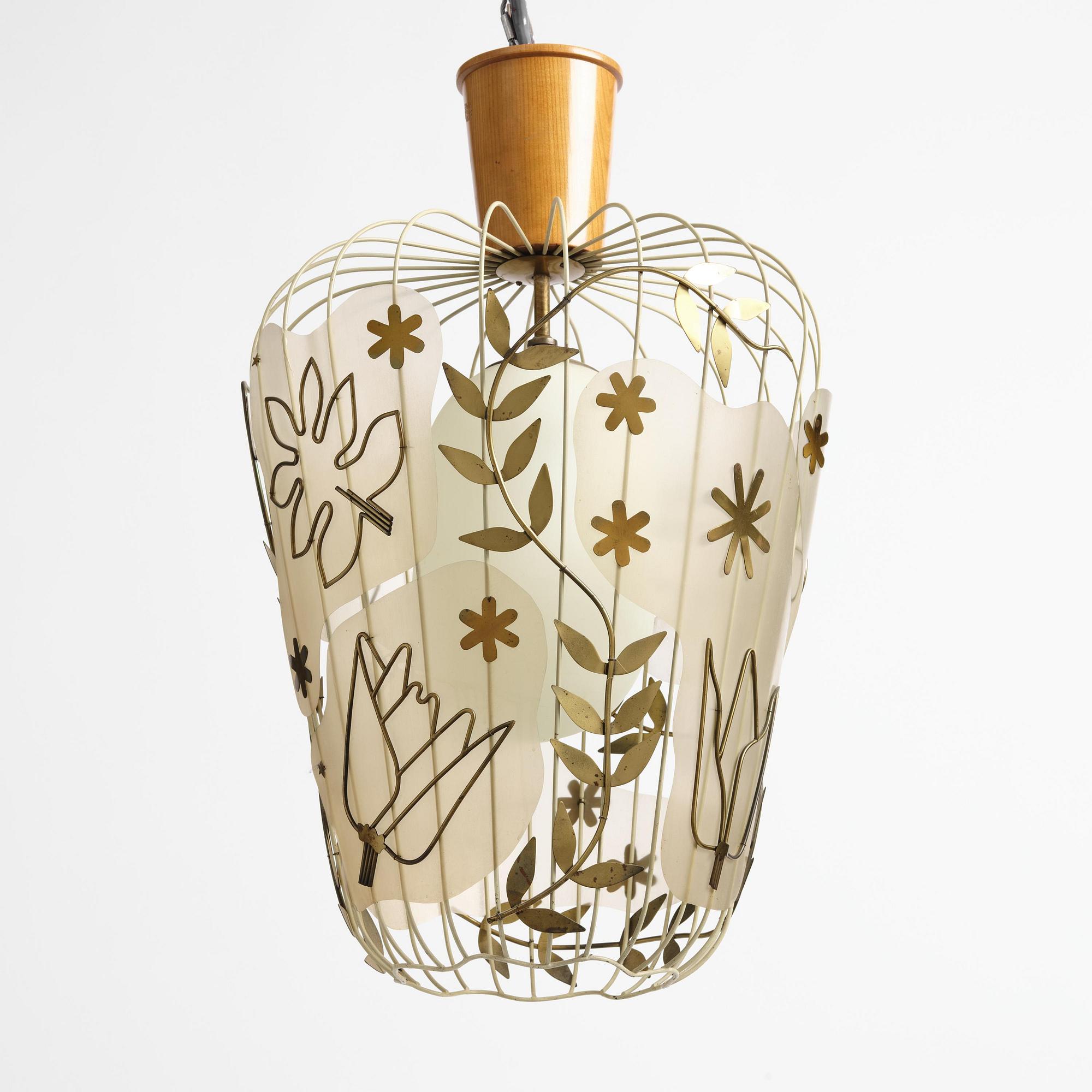 Hans Bergström, a rare ceiling lamp model "5A", ateljé Lyktan, Åhus, 1940s.