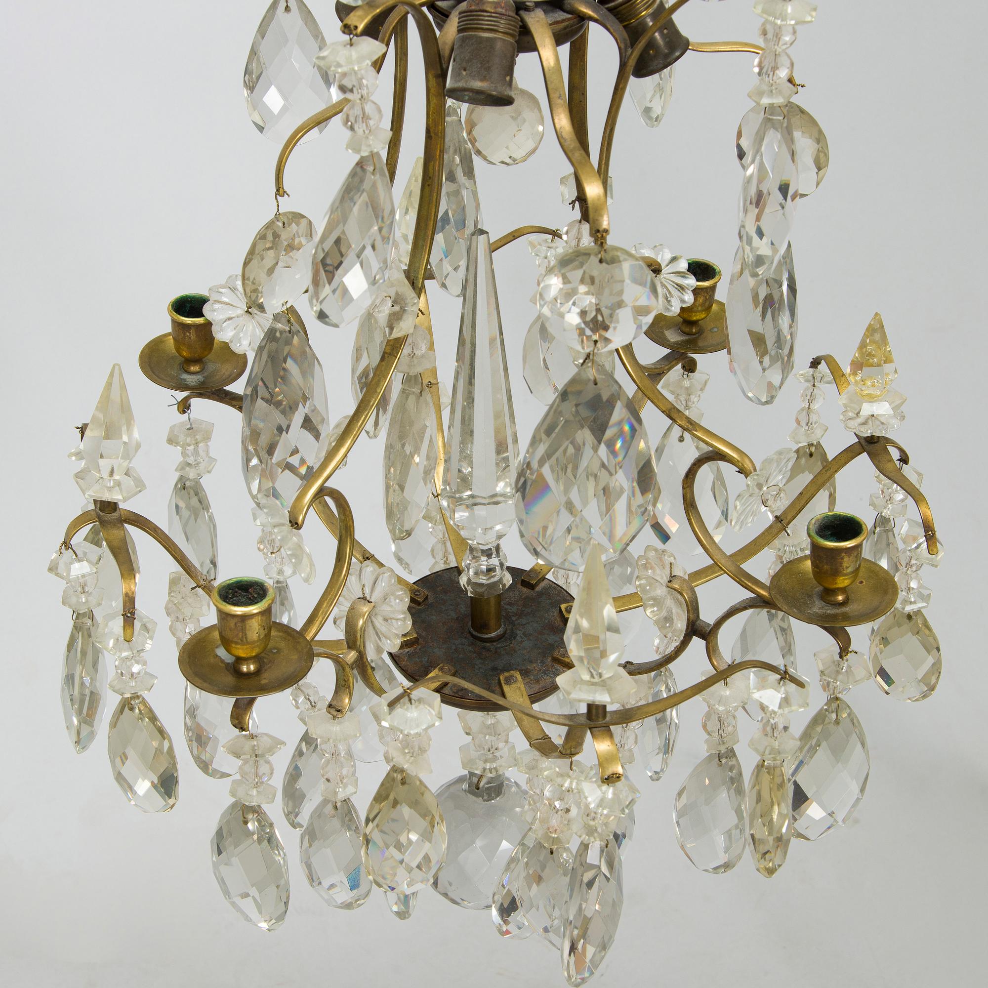 A Rococo style chandelier, first half of the 20th century.