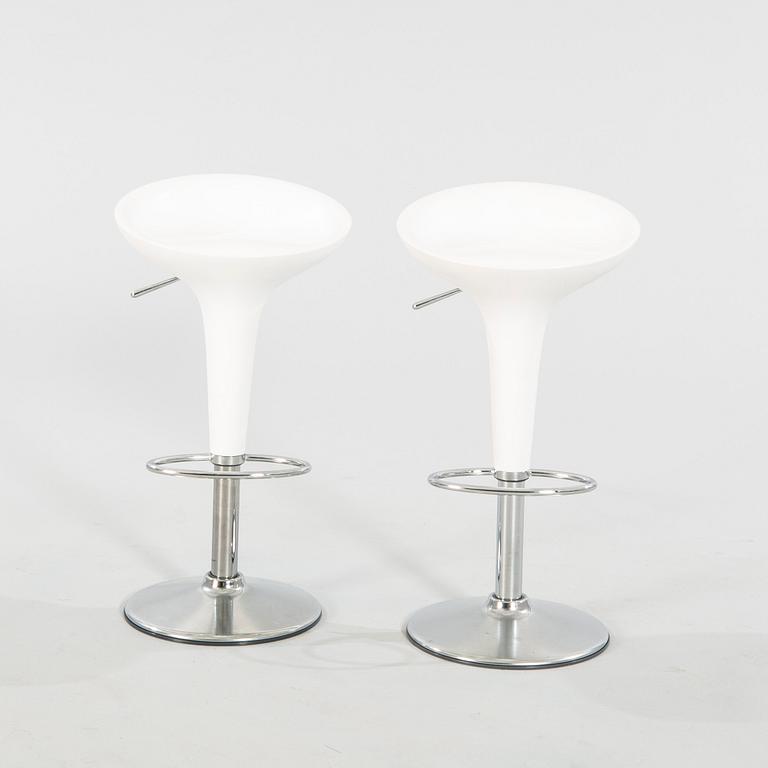 A pair of Stefano Giovannoni Bombo bar stools for Magis italy 21st century.