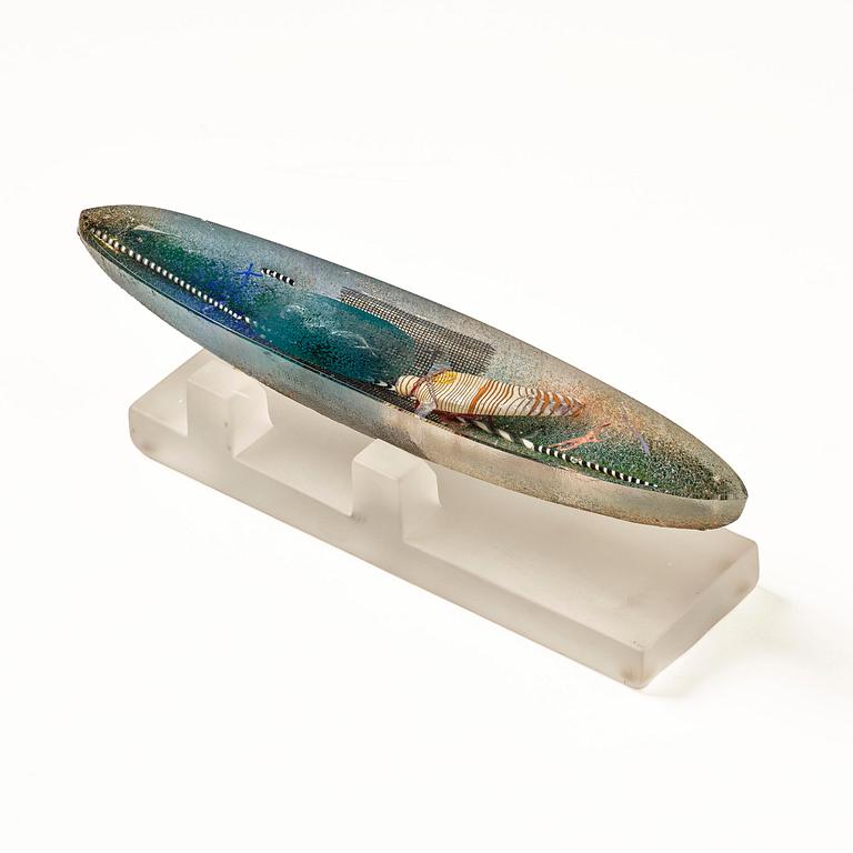 Bertil Vallien, a unique sand cast glass sculpture, Kosta Boda, Sweden.
