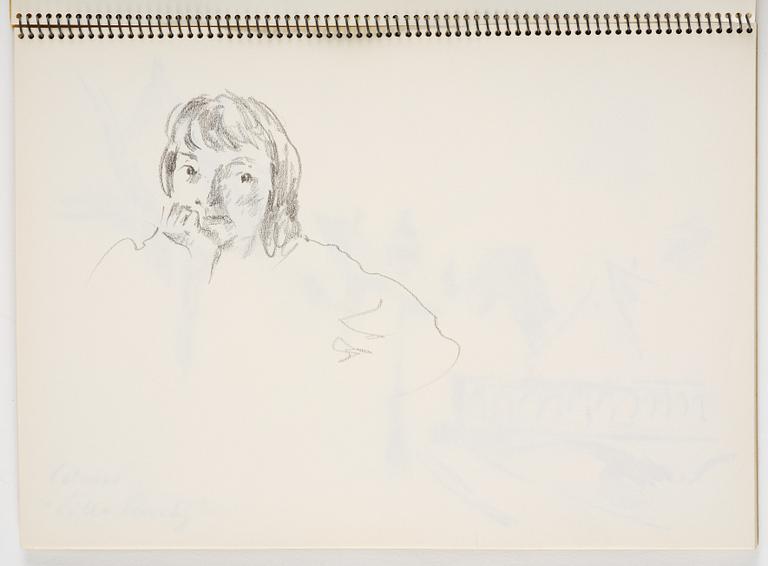 Lotte Laserstein, Skissblock med 23 teckningar varav 3 signerade.