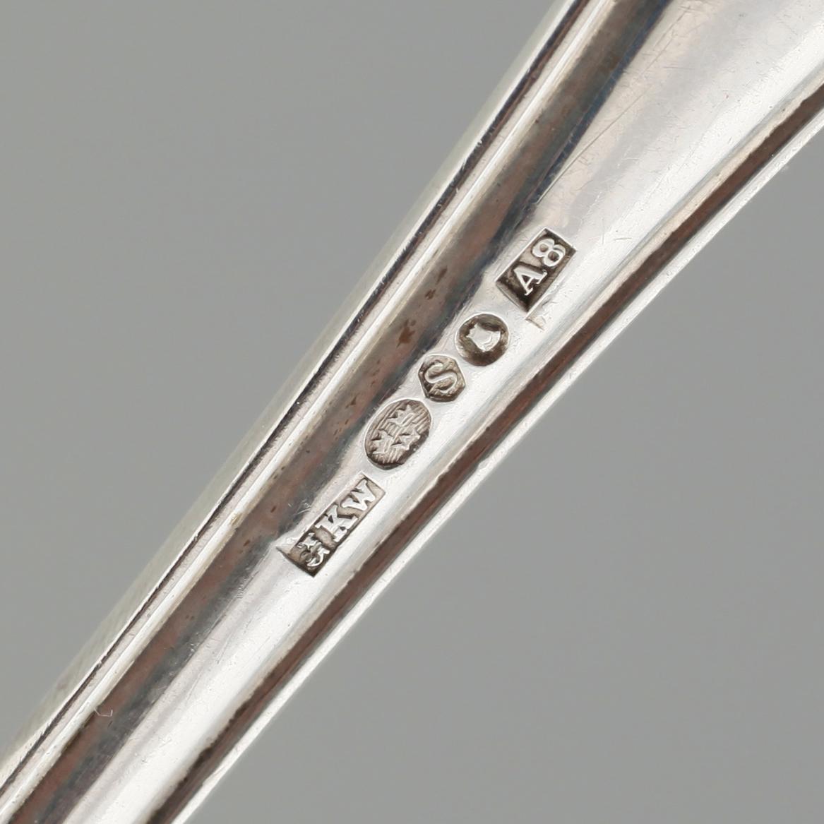 FISKBESTICK, 24 delar, silver, Stockholm 1927. Vikt ca 1173 g.
