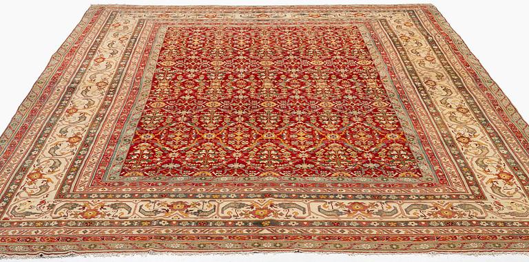 An antique Agra carpet, North India, c. 470 x 370 cm.