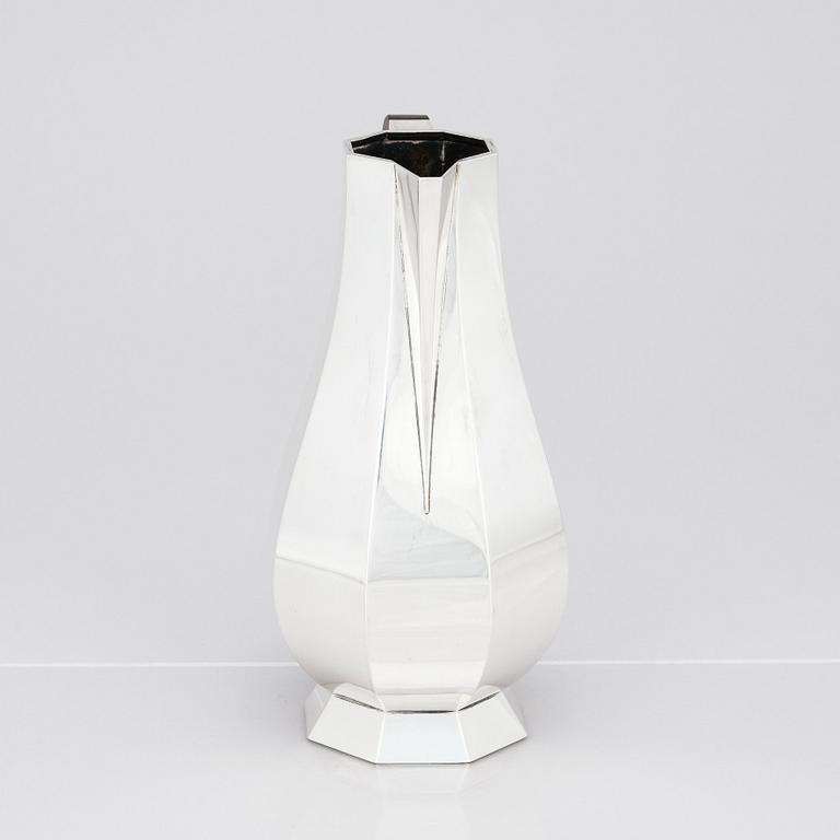 Wiwen Nilsson, a sterling silver pitcher, a 'hot water jug,' Lund, Sweden 1941.