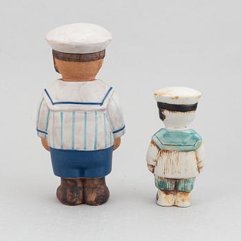 Lisa Larson, six stoneware figurines from the 'Sekelskifte' series, Gustavsberg, 1975-83.