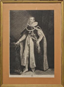 JOSEPH BOYDELL, efter Van Dyck, mezzotint, omkring sekelskiftet 1700/1800.