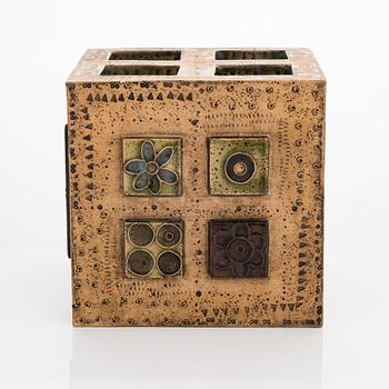 Rut Bryk, a sculpture / ceramic cube 'Chimney' signed BRYK.
