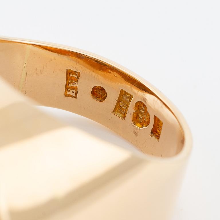 Bengt Liljedahl, ring, 18K guld med en fasettslipad citrin, Stockholm möjligen 1954.