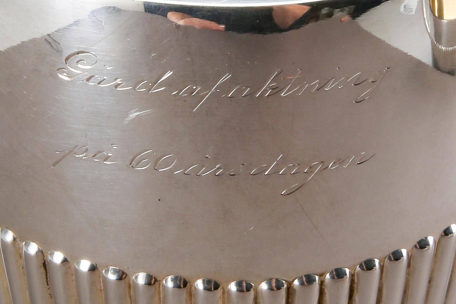 A Swedish 20th century 3 pcs silver coffee service mark of G Svensson Kalmar 1918 total weight ca 960 gr.