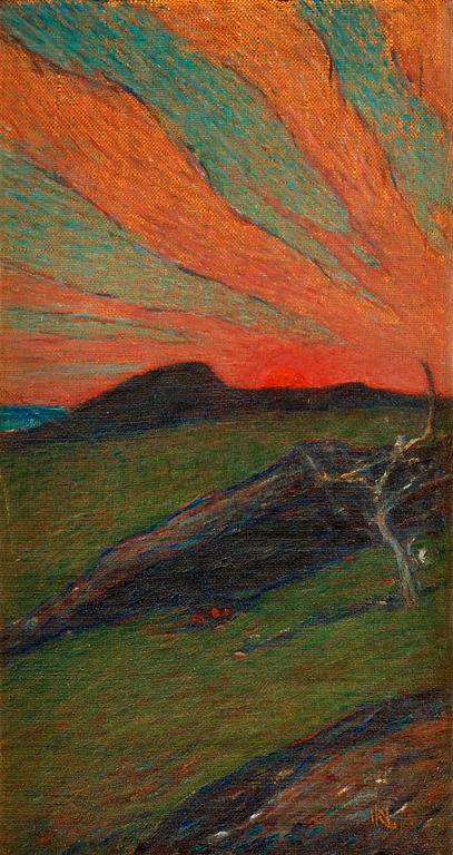 Karl Nordström, "Solnedgång, Bohuslän" (Sunset, Bohuslän).