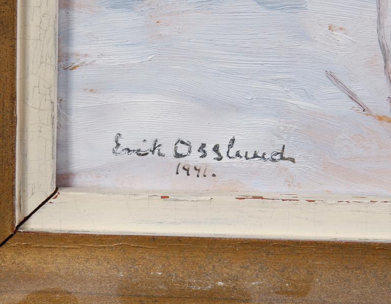 OSSLUND, ERIK. Olja på pannå. Sign o dat 1941.