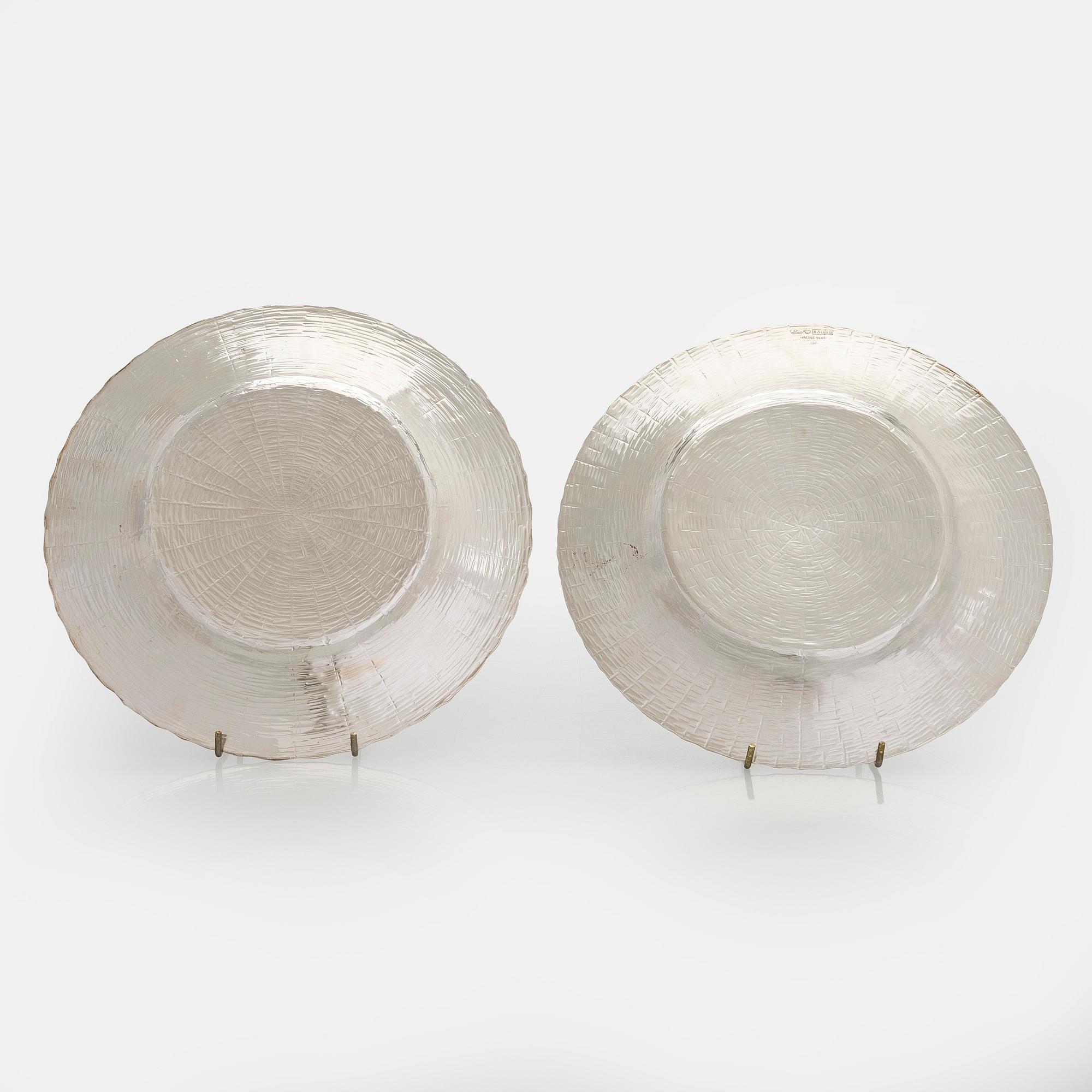 Tapio Wirkkala, Fat, 2 st, silver, TW 140, Kultakeskus, Tavastehus 1975 och 1979.