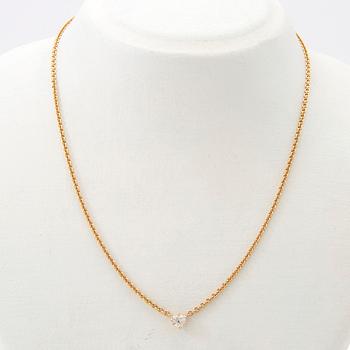 Collier, 18K guld med hjärtslipad diamant.