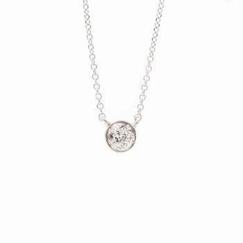 Necklace 18K white gold with an old-cut diamond.