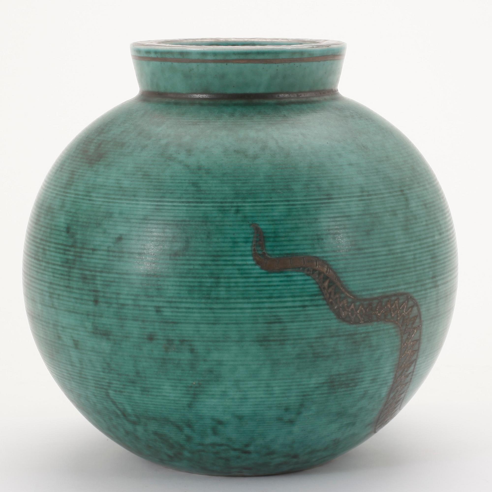 VAS, stengods, "Argenta", Wilhelm Kåge, Gustavsberg. 1949.