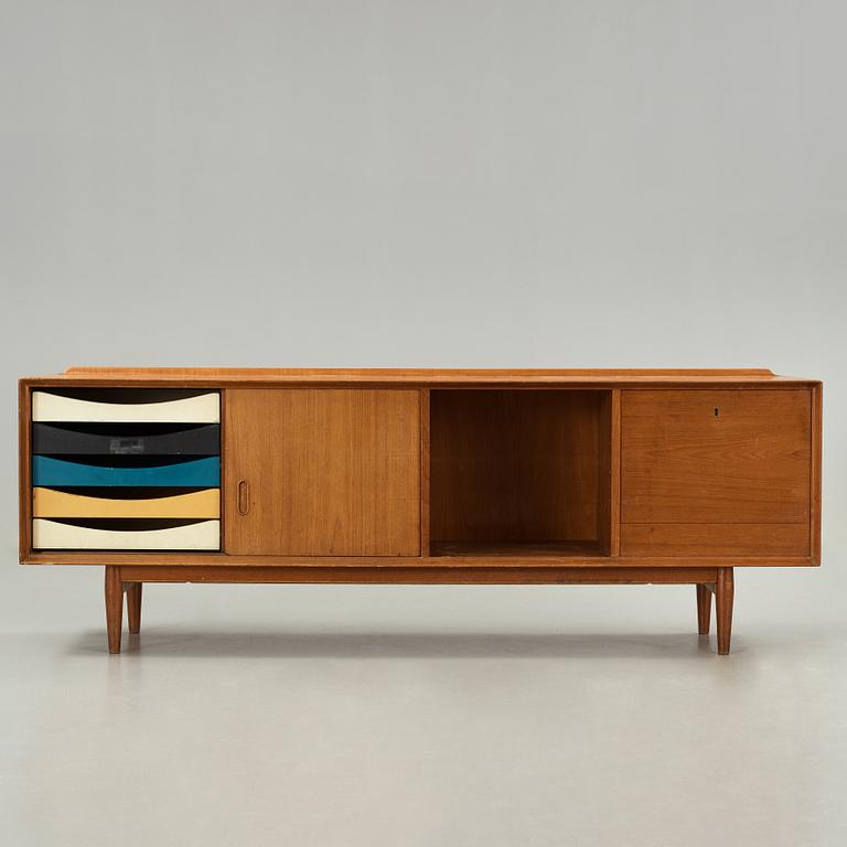 An Arne Vodder teak desk with sideboard, Sibast Furniture, Denmark 1950-60's.