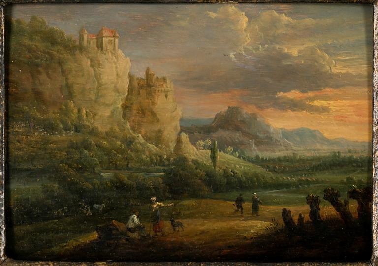 OKÄND KONSTNÄR, olja på pannå, osignerad, Europa 1800-talets första hälft.