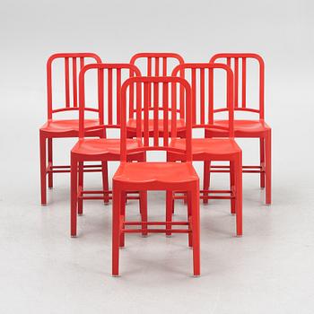 Stolar, 6 st, "111 Navy Chair", Emeco & Coca-Cola.