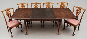 MATGRUPP, 7 delar, Chippendalestil, 1900-talets första hälft.