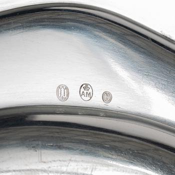 The Danish early 20th century silver plates, mark of Anton Michelsen, Copenhagen 1917-1918.