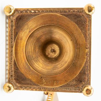 Skultuna Messingsbruk, Candle holders, a pair, brass, model no. 72, first half of the 20th century.