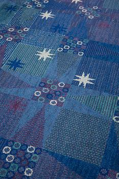 Barbro Nilsson, a carpet, "Stjärnflossan, blå", knotted pile, ca 250-253 x 249-253 cm, signed AB MMF BN.