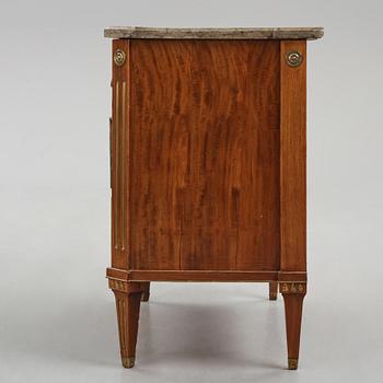 A late Gustavian mahogany commode, Stockholm, late 18th century.