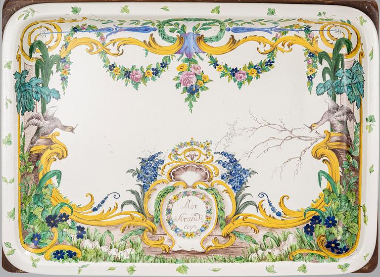 A Swedish rococo tea table with an associated top, 18th and 20th century.