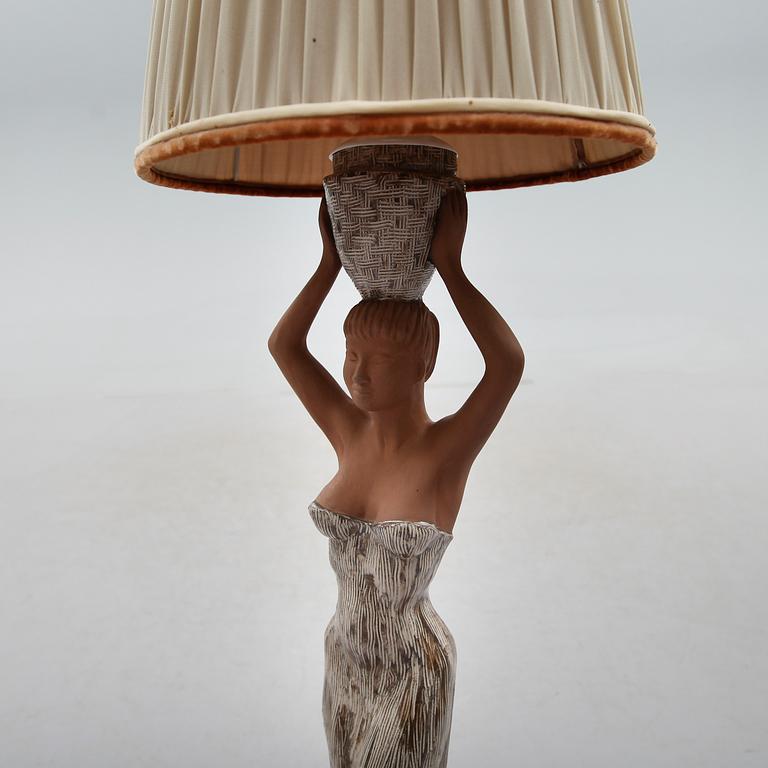 BORDSLAMPA, keramik, signerad Rosberg, 1900-talets mitt.