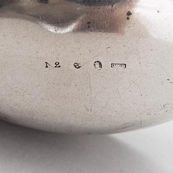 Four silver ladles, Sweden and England, 18th and 19th centuries.