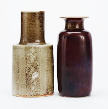 Two Stig Lindberg stoneware vases, Gustavsberg studio 1972-1981.